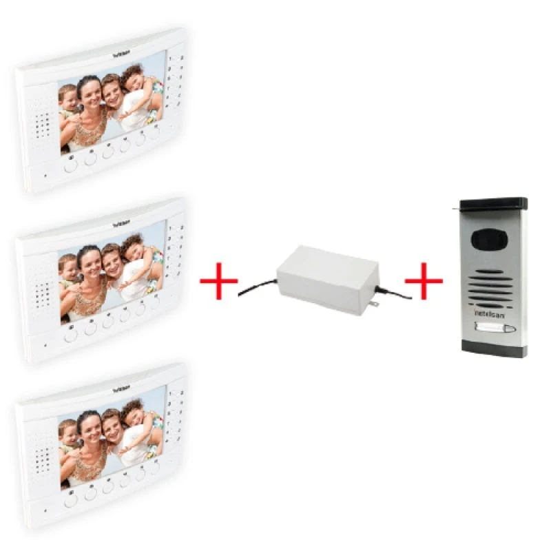 SWORDER 7” Renkli Dokunmatik LCD Görüntülü Villa Kitler (Üçlü)